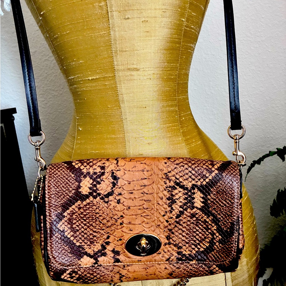 Coach Python Embossed Leather Crossbody